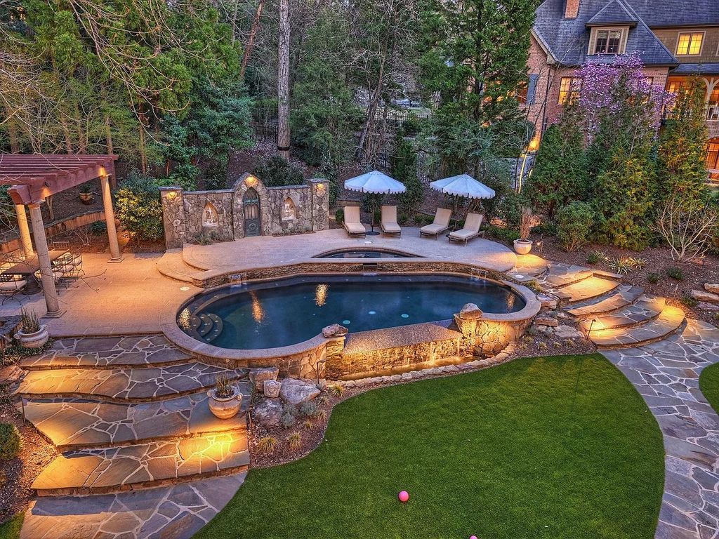 The Estate in Charlotte is thoughtfully designed for entertaining from pool side dinners under the stars or enjoy cocktails on one of your many terraces, now available for sale. This home located at 5403 Gorham Dr, Charlotte, North Carolina
