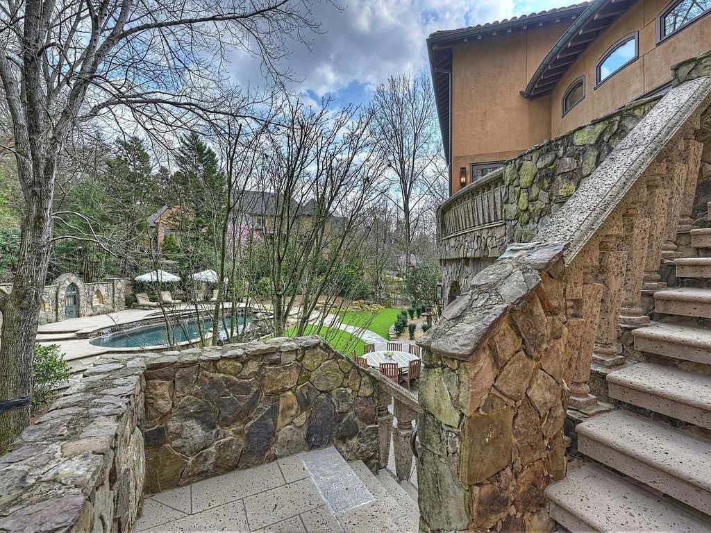 The Estate in Charlotte is thoughtfully designed for entertaining from pool side dinners under the stars or enjoy cocktails on one of your many terraces, now available for sale. This home located at 5403 Gorham Dr, Charlotte, North Carolina