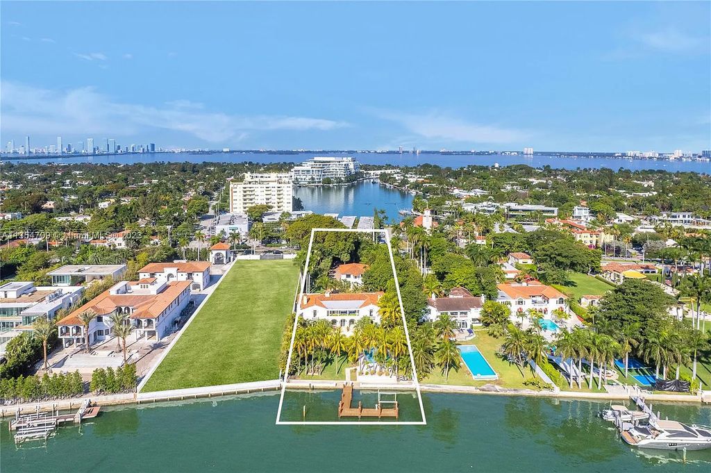 Villa Crono is a stunning Mediterranean-style estate located at 4731 Pine Tree Drive in Miami Beach, Florida. The property features 9 bedrooms, 9 bathrooms, and 9,605 square feet of living space on a rare 42,600 square foot lot with 100 feet of water frontage and no fixed bridges.