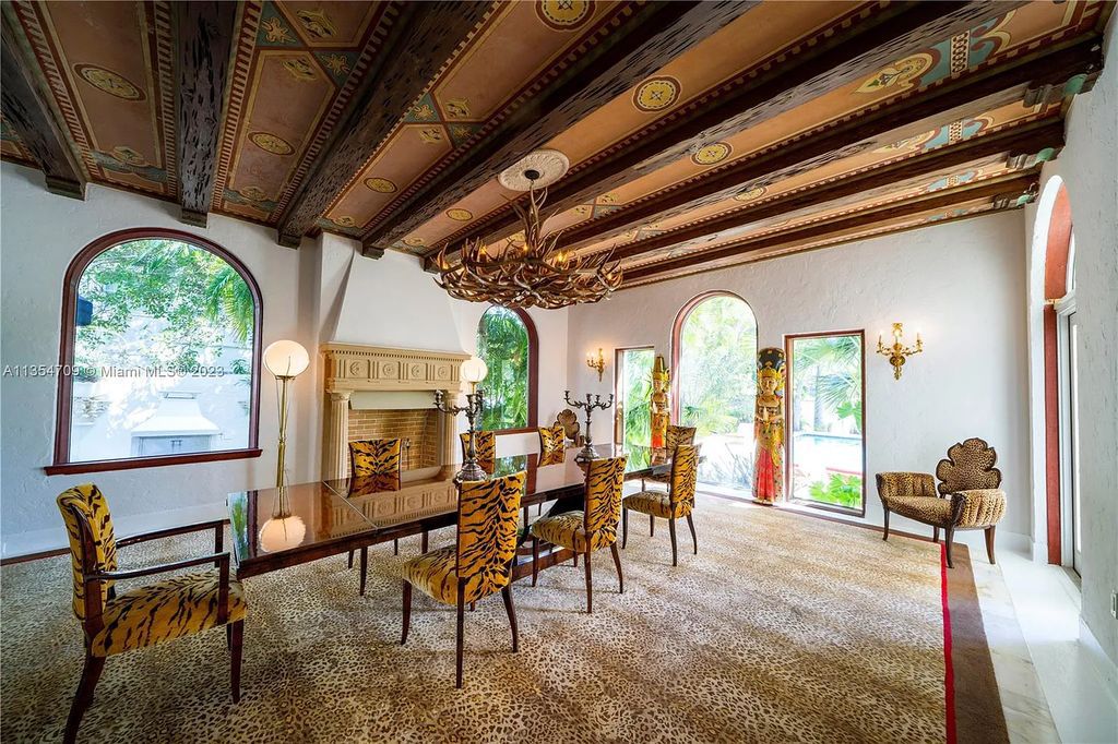 Villa Crono is a stunning Mediterranean-style estate located at 4731 Pine Tree Drive in Miami Beach, Florida. The property features 9 bedrooms, 9 bathrooms, and 9,605 square feet of living space on a rare 42,600 square foot lot with 100 feet of water frontage and no fixed bridges.