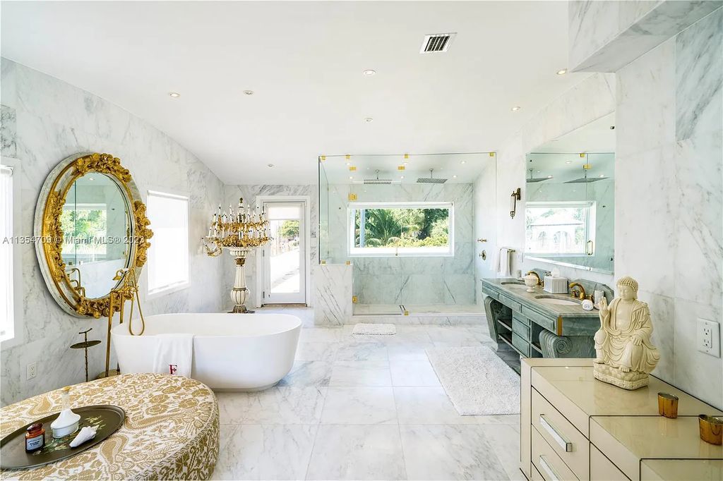 Villa Crono is a stunning Mediterranean-style estate located at 4731 Pine Tree Drive in Miami Beach, Florida. The property features 9 bedrooms, 9 bathrooms, and 9,605 square feet of living space on a rare 42,600 square foot lot with 100 feet of water frontage and no fixed bridges.