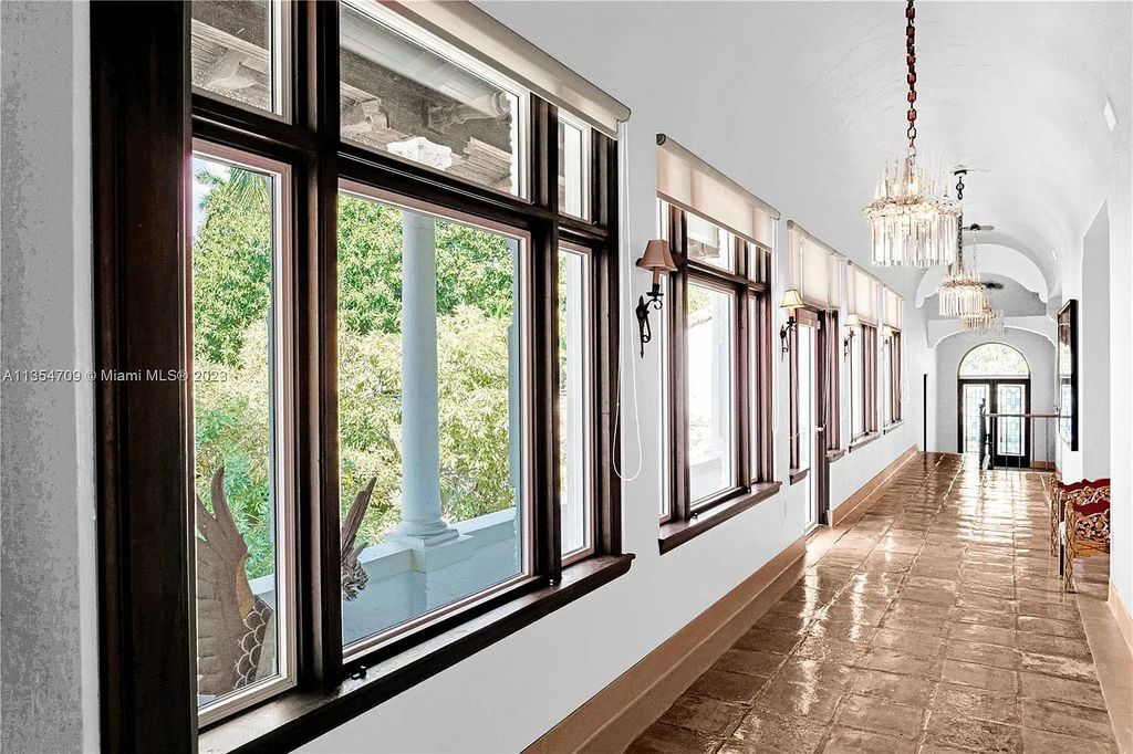 Villa Crono is a stunning Mediterranean-style estate located at 4731 Pine Tree Drive in Miami Beach, Florida. The property features 9 bedrooms, 9 bathrooms, and 9,605 square feet of living space on a rare 42,600 square foot lot with 100 feet of water frontage and no fixed bridges.