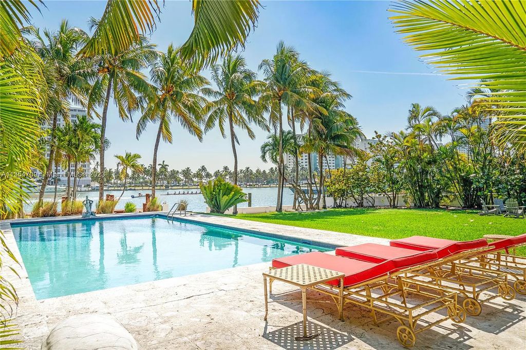Villa Crono is a stunning Mediterranean-style estate located at 4731 Pine Tree Drive in Miami Beach, Florida. The property features 9 bedrooms, 9 bathrooms, and 9,605 square feet of living space on a rare 42,600 square foot lot with 100 feet of water frontage and no fixed bridges.