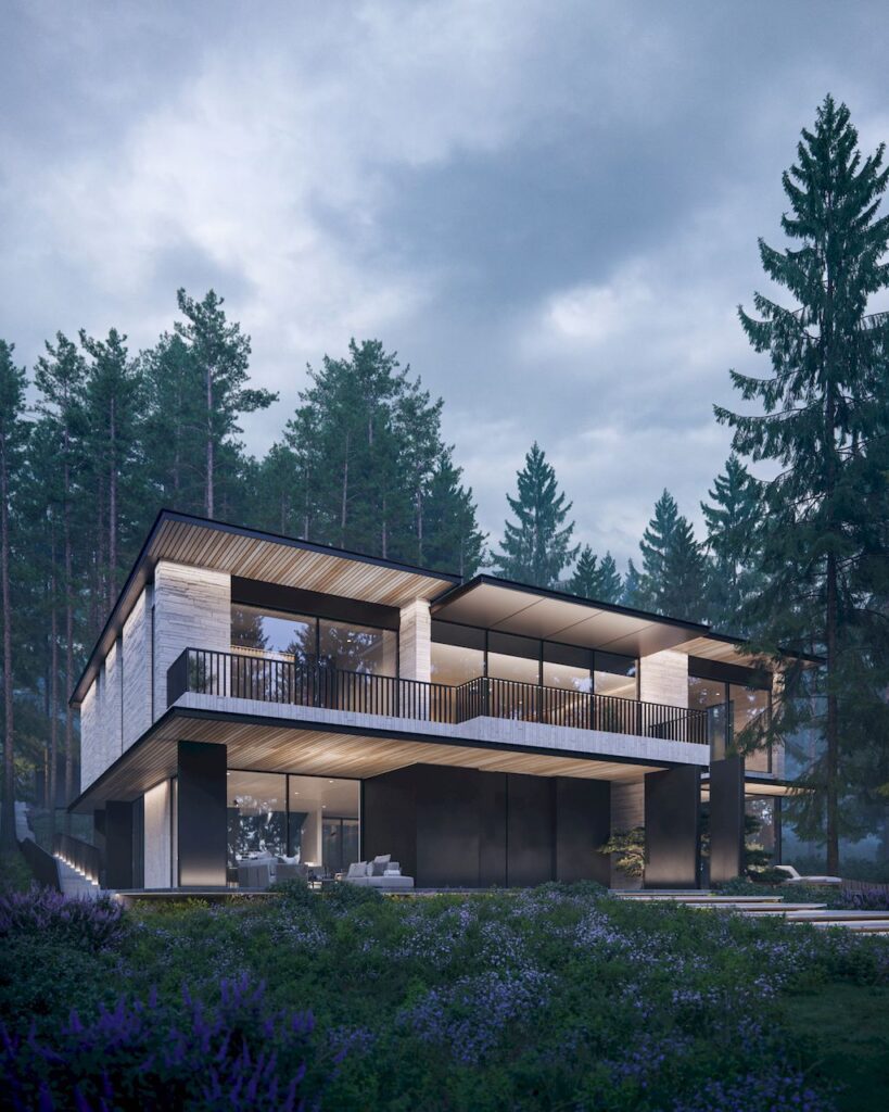 House with Four Views Integrates into Nature by Kerimov Architects 1