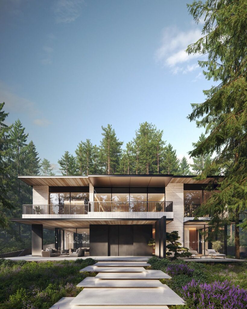 House with Four Views Integrates into Nature by Kerimov Architects 11