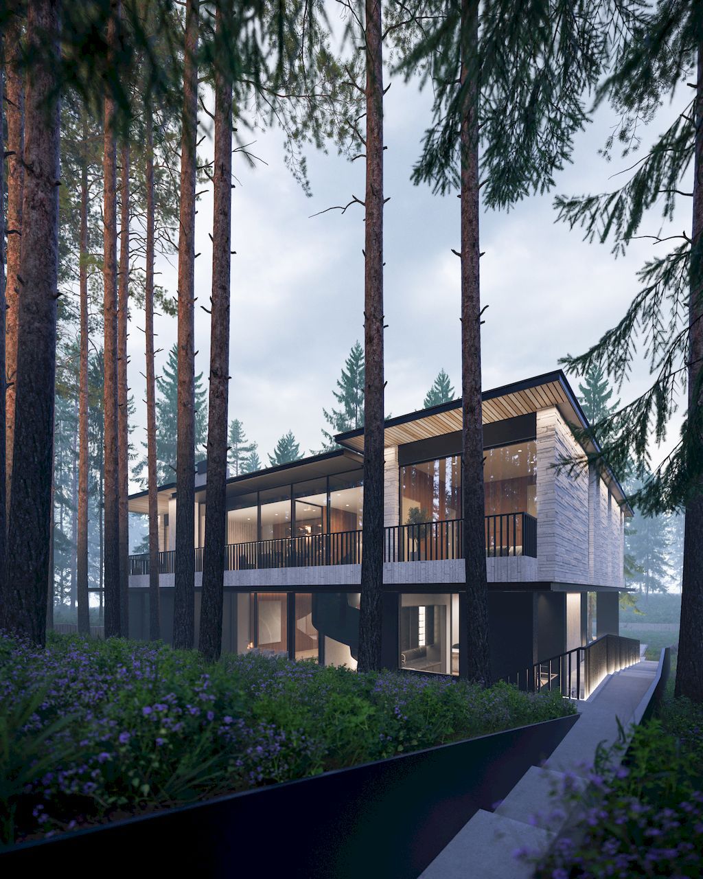 House with Four Views Integrates into Nature by Kerimov Architects