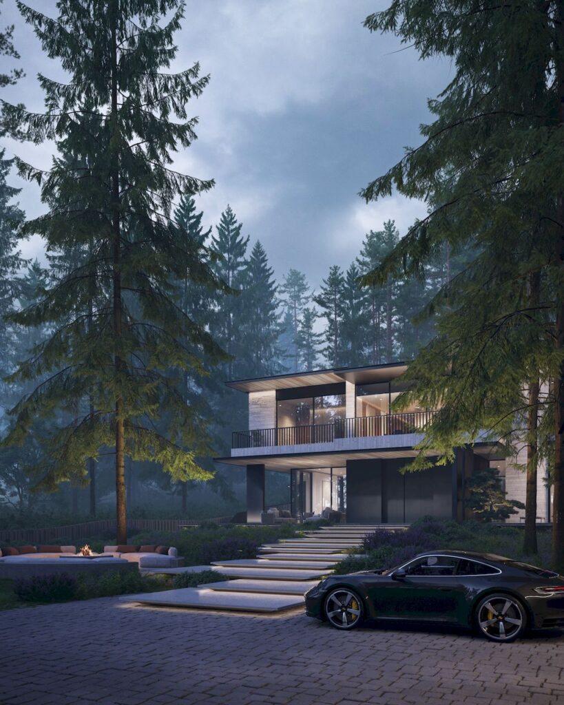 House with Four Views Integrates into Nature by Kerimov Architects 7