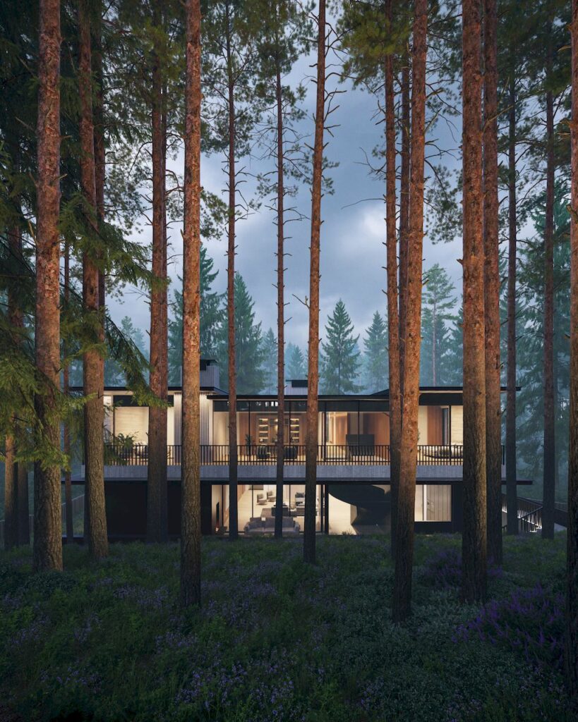 House with Four Views Integrates into Nature by Kerimov Architects 8
