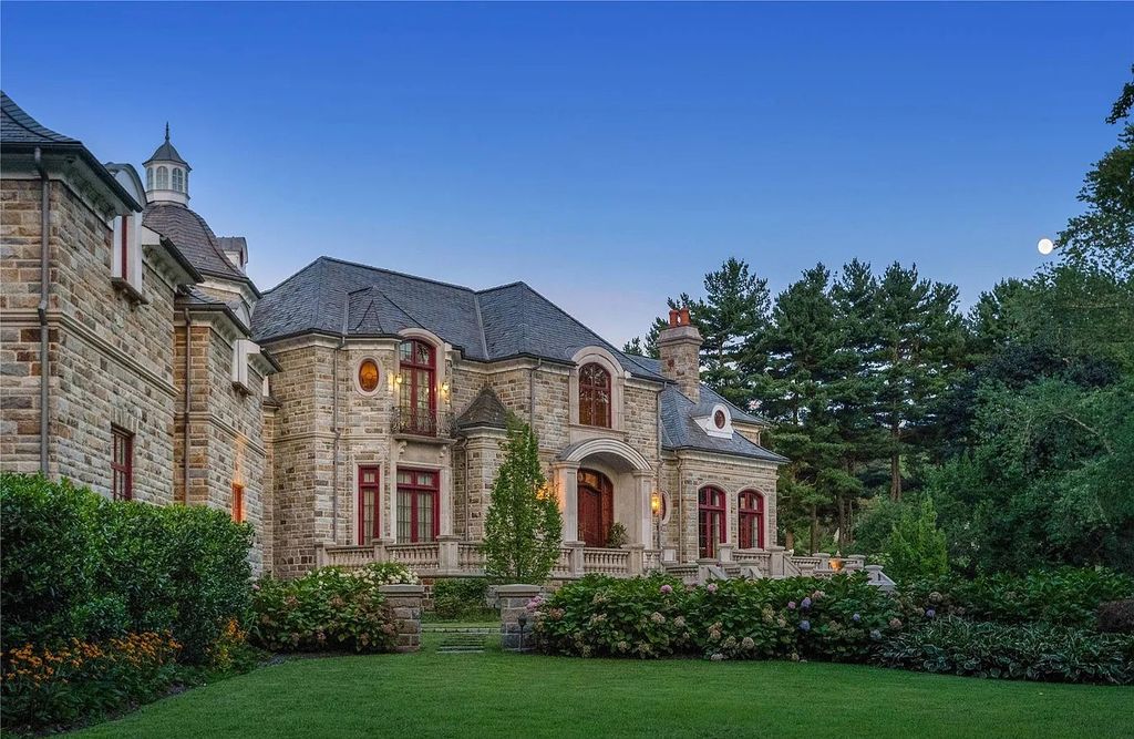 The Property in Mill Neck is a brand new estate complete with indoor pool, elegant pond, state of the art greenhouse and six-car garage, now available for sale. This home located at 102 Horseshoe Road, Mill Neck, New York