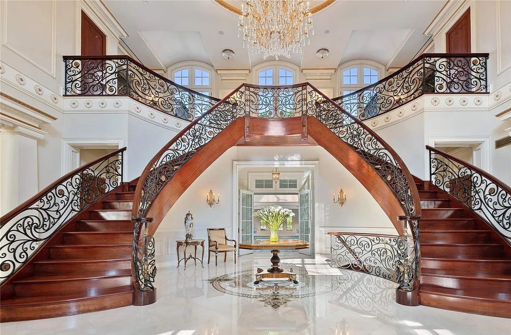 The Property in Mill Neck is a brand new estate complete with indoor pool, elegant pond, state of the art greenhouse and six-car garage, now available for sale. This home located at 102 Horseshoe Road, Mill Neck, New York