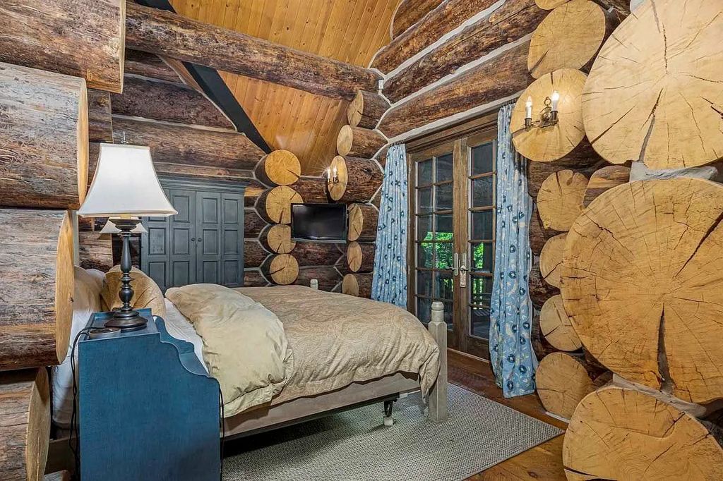The Home in Millbrook is constructed of standing dead timber from the west and immense stone from Pennsylvania, now available for sale. This home located at 521 Stanford Rd, Millbrook, New York