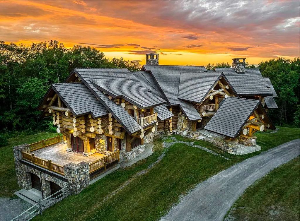 The Home in Millbrook is constructed of standing dead timber from the west and immense stone from Pennsylvania, now available for sale. This home located at 521 Stanford Rd, Millbrook, New York