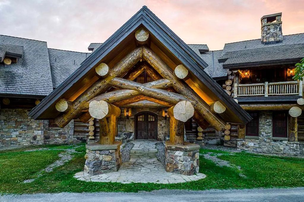 The Home in Millbrook is constructed of standing dead timber from the west and immense stone from Pennsylvania, now available for sale. This home located at 521 Stanford Rd, Millbrook, New York