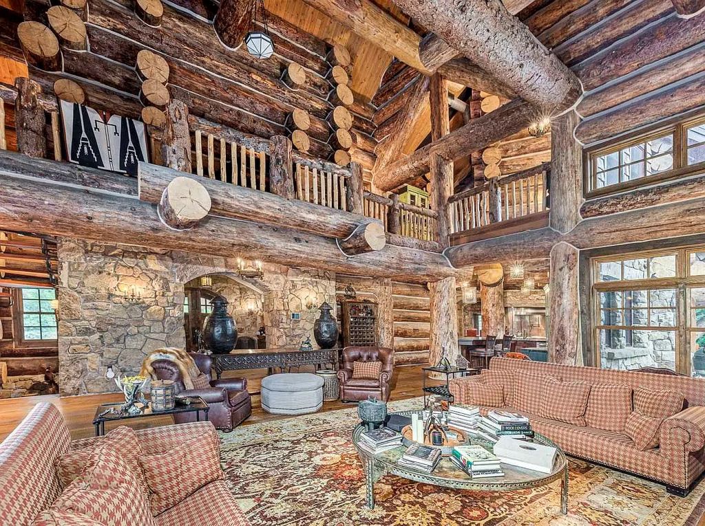 The Home in Millbrook is constructed of standing dead timber from the west and immense stone from Pennsylvania, now available for sale. This home located at 521 Stanford Rd, Millbrook, New York