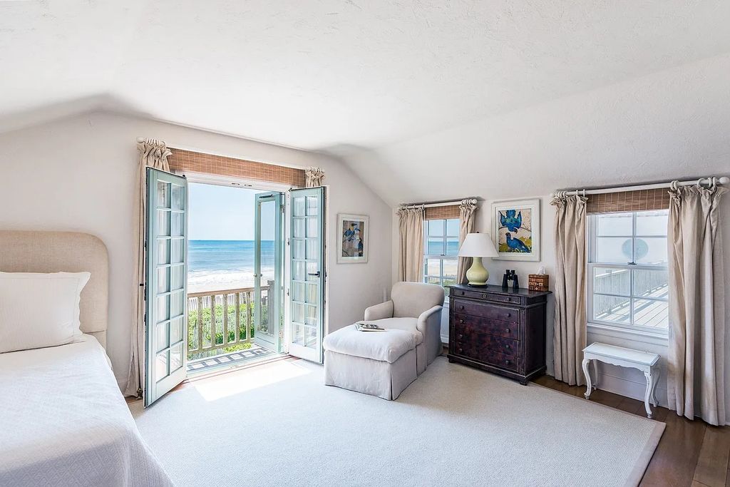 The House in East Hampton includes oceanside pool, extensive terraces and second floor deck taking full advantage of the panoramic views now available for sale. This home located at 201 Lily Pond Ln, East Hampton, New York