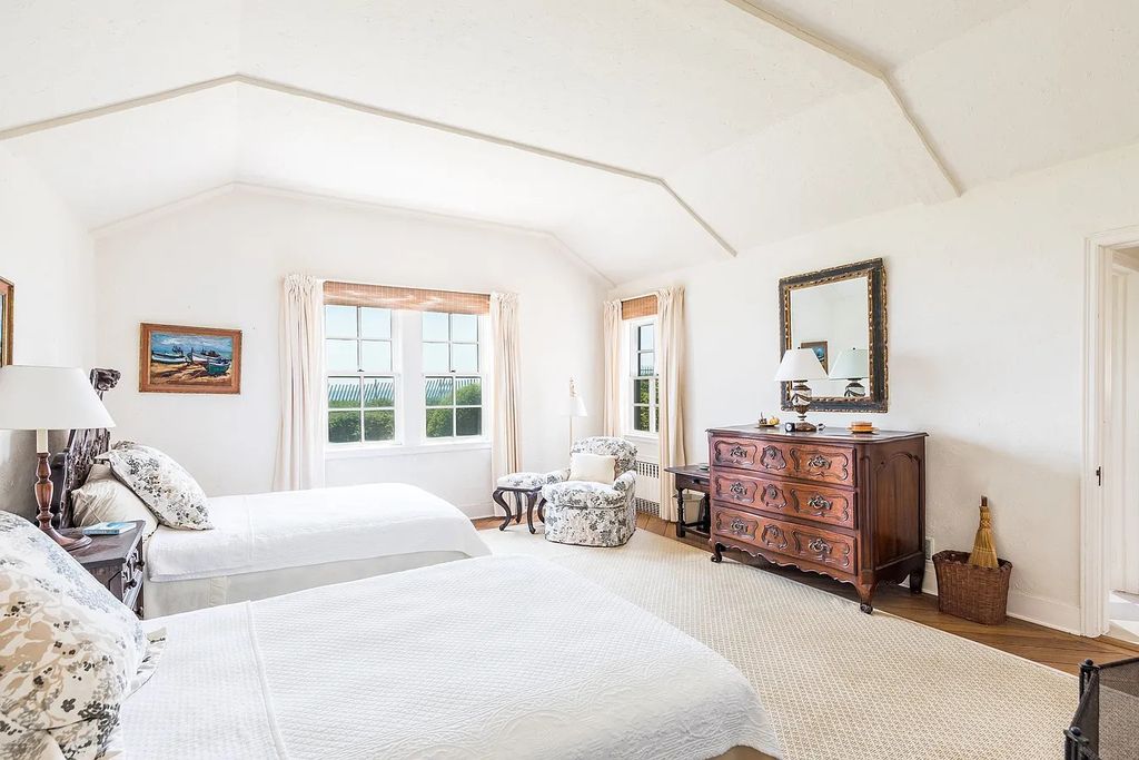 The House in East Hampton includes oceanside pool, extensive terraces and second floor deck taking full advantage of the panoramic views now available for sale. This home located at 201 Lily Pond Ln, East Hampton, New York
