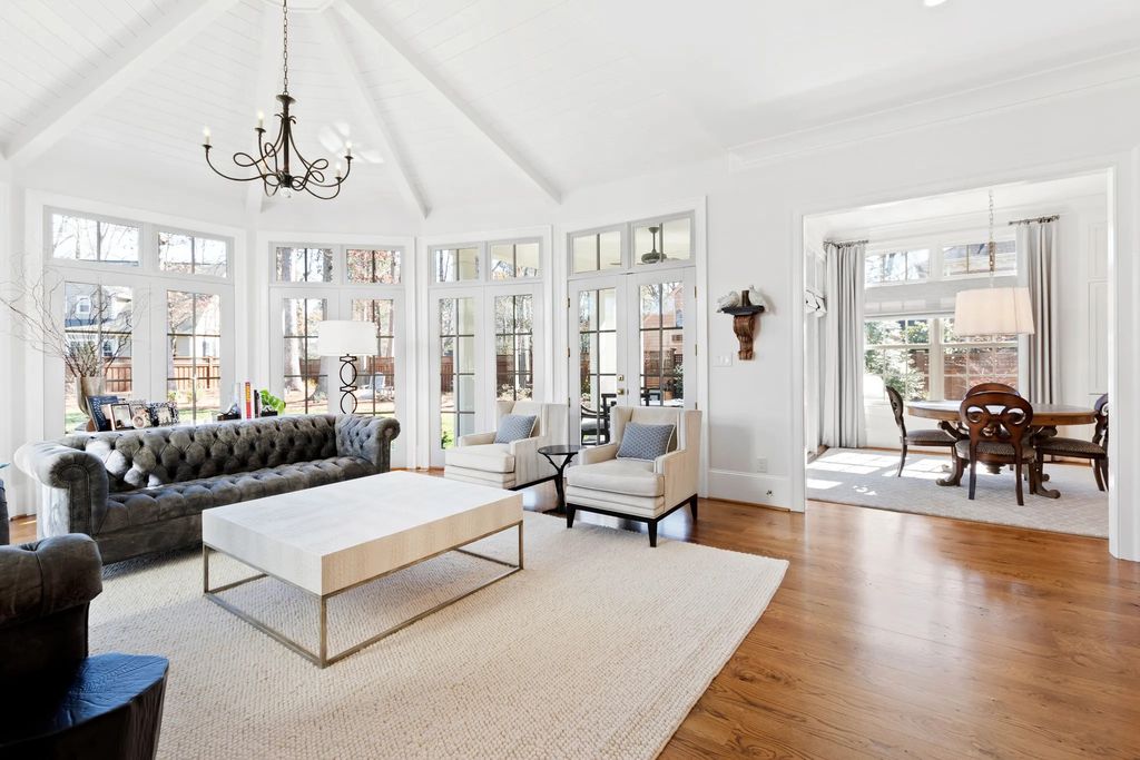 The House in Raleigh has large, beautifully landscaped back yard includes privacy fence, slate patio, and wood-burning fireplace with sitting area, now available for sale. This home located at 3910 Stratford Ct, Raleigh, North Carolina