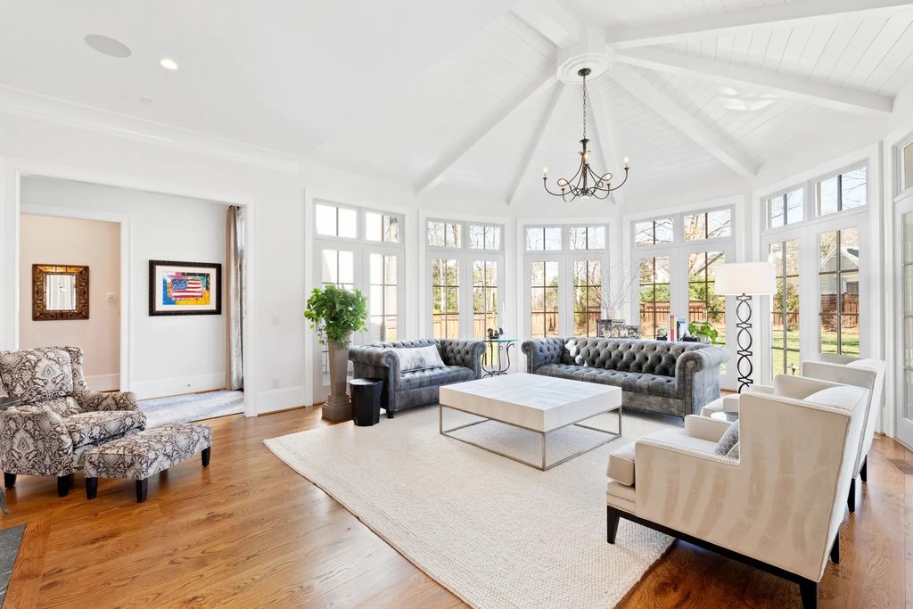 The House in Raleigh has large, beautifully landscaped back yard includes privacy fence, slate patio, and wood-burning fireplace with sitting area, now available for sale. This home located at 3910 Stratford Ct, Raleigh, North Carolina