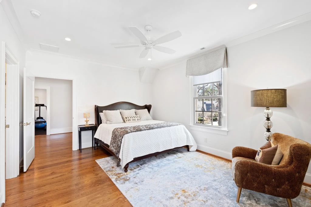 The House in Raleigh has large, beautifully landscaped back yard includes privacy fence, slate patio, and wood-burning fireplace with sitting area, now available for sale. This home located at 3910 Stratford Ct, Raleigh, North Carolina