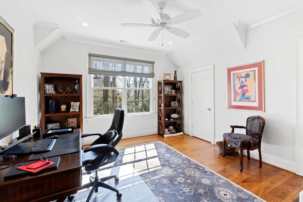 The House in Raleigh has large, beautifully landscaped back yard includes privacy fence, slate patio, and wood-burning fireplace with sitting area, now available for sale. This home located at 3910 Stratford Ct, Raleigh, North Carolina