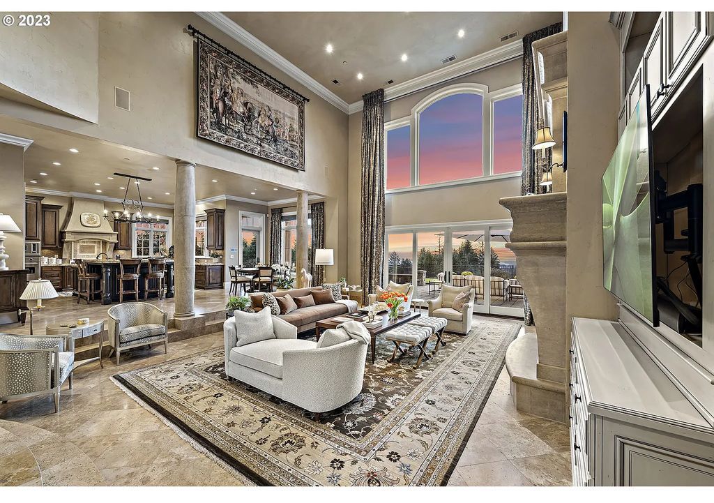The Estate in Portland is a luxurious home featuring rich amenities, large living spaces and soaring ceilings to offer spectacular sunset and panoramic views now available for sale. This home located at 12955 NW Skyline Blvd, Portland, Oregon; offering 04 bedrooms and 05 bathrooms with 7,956 square feet of living spaces.