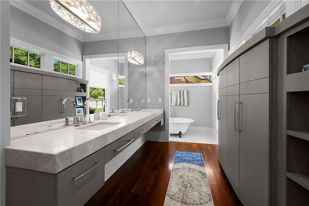 The Estate in Charlotte is a custom-built unique home designed by well-known architect Harry Schrader, now available for sale. This home located at 8402 Fairview Rd, Charlotte, North Carolina