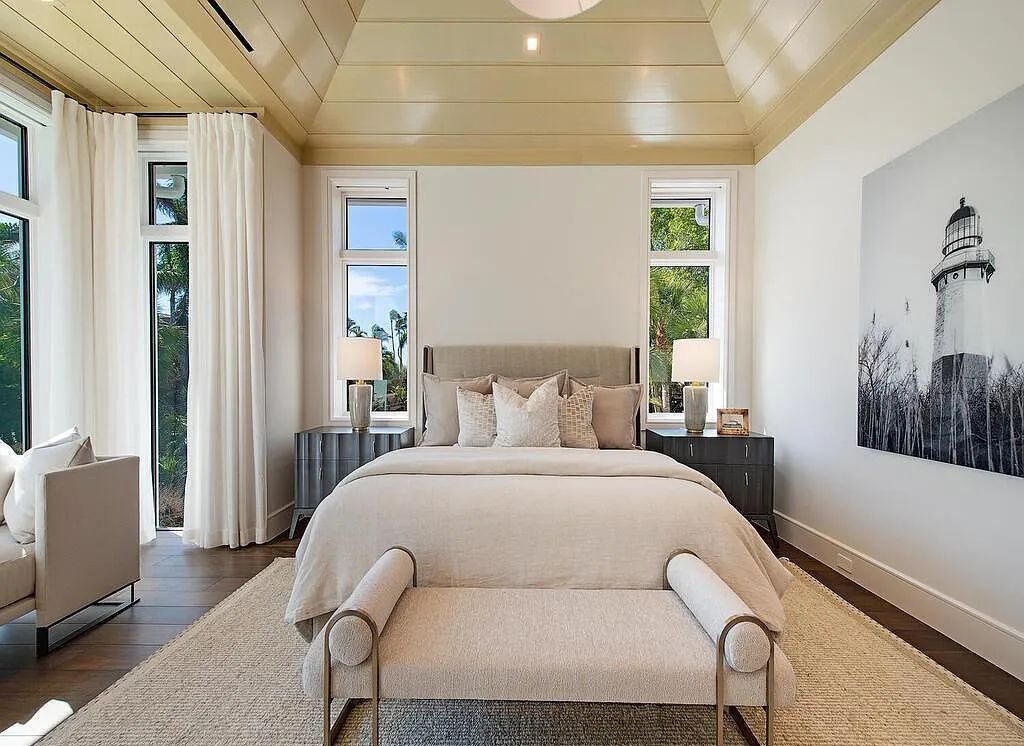 This stunning house located at 2060 Gordon Drive, Naples, Florida, is now available for sale. The newly completed residence is part of a unique, gated beachfront enclave consisting of nine homes, making it a highly coveted property.