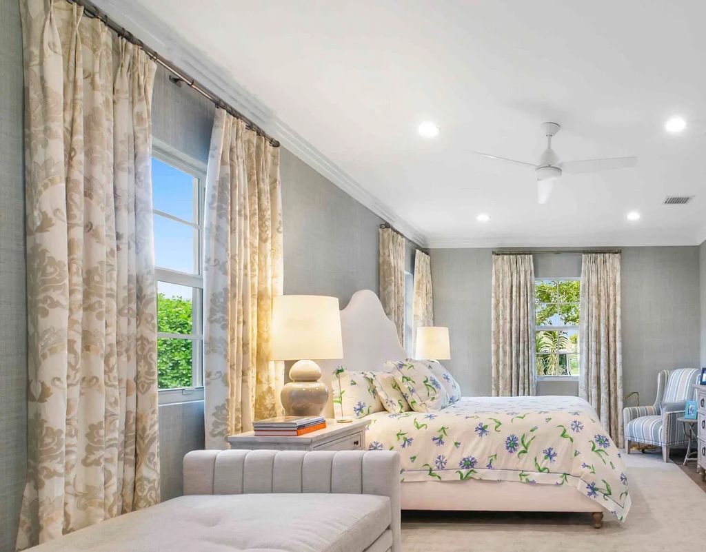 This luxurious 5-bedroom, 6.5-bathroom pool home is located in the Equestrian Club Estates in 14310 Calypso Lane, Wellington, Florida. The house offers 7,173 square feet of living space on a spacious 0.49-acre lot. Built-in 2000, the property has been completely renovated with high-end finishes throughout.