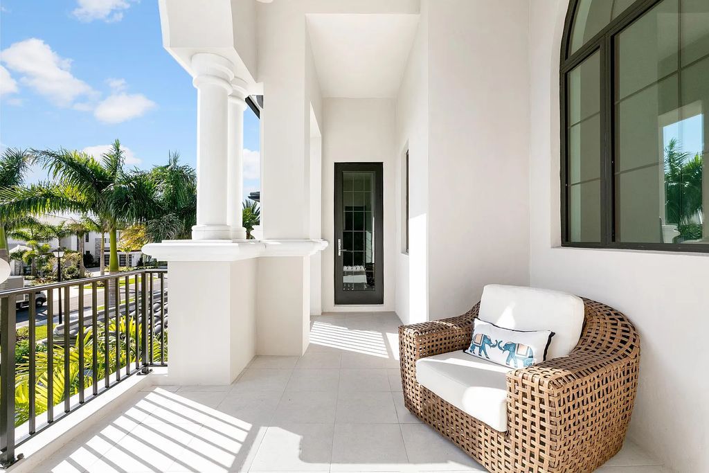 This 6-bedroom, 8-bathroom palazzo estate is located at 17206 Brulee Breeze Way, Boca Raton, Florida, and boasts 7,732 square feet of luxurious living space. The house is designed to offer clean lines, sophisticated design, and stunning finishes, with each space masterfully curated for luxurious living and gracious entertaining.