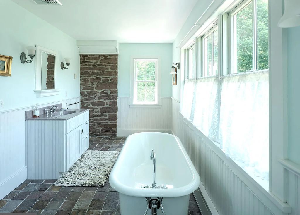 The Estate in Upper Black Eddy is a luxurious home undergone a dedicated, comprehensive and accurate restoration now available for sale. This home located at 1005 River Rd, Upper Black Eddy, Pennsylvania; offering 03 bedrooms and 03 bathrooms with 3,452 square feet of living spaces.