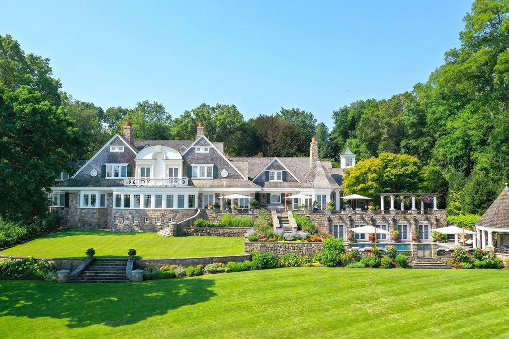 The Estate in Great Neck is build by award-winning architecture firm, Shope Reno Wharton Associates, now available for sale. This home located at 227 Dock Lane, Great Neck, New York