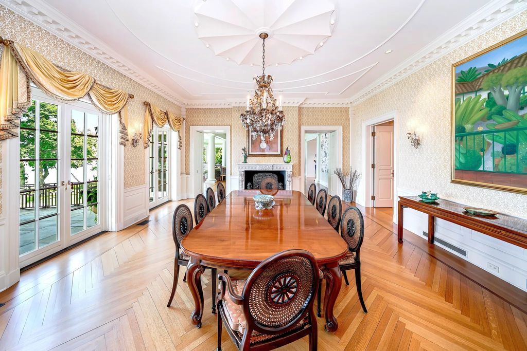 The Estate in Great Neck is build by award-winning architecture firm, Shope Reno Wharton Associates, now available for sale. This home located at 227 Dock Lane, Great Neck, New York