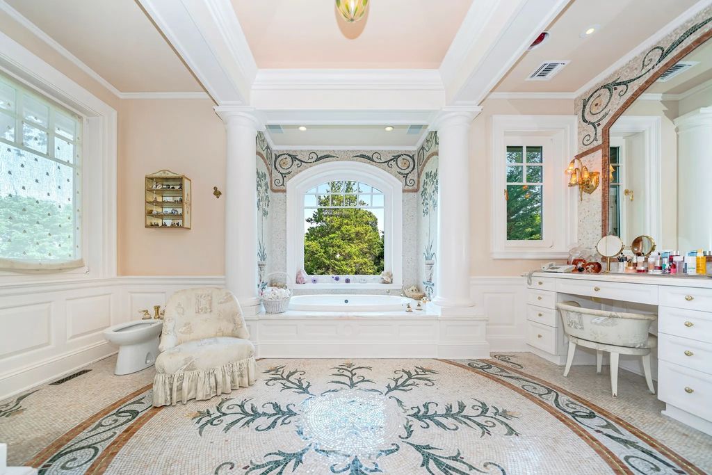 The Estate in Great Neck is build by award-winning architecture firm, Shope Reno Wharton Associates, now available for sale. This home located at 227 Dock Lane, Great Neck, New York