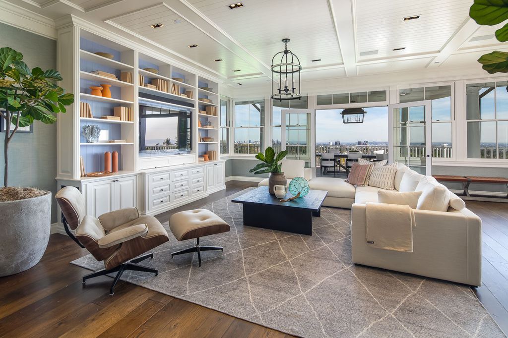 This stunning estate located at 1678 Alta Mura Rd in Pacific Palisades, California 90272, is a true gem of the Palisades Riviera. Boasting 8 bedrooms, 14 bathrooms, and a living space of 16,000 square feet on a 1.08-acre lot, this LEED-certified compound offers luxury and privacy in an unbeatable location.