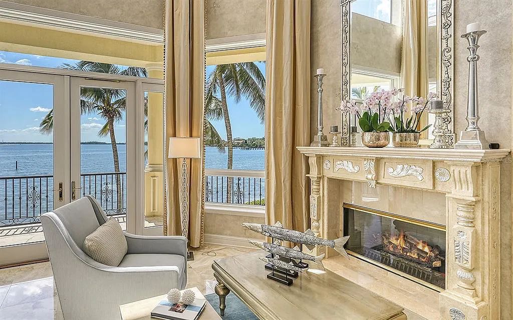 Welcome to a stunning Siesta Key coastal home 1414 Point Crisp Road, Sarasota, Florida with 360-degree bay views and 546 feet of waterfront on Little Sarasota Bay. This 6-bed, 9-bath home boasts 7,162 sqft of living space on 1.22 acres of land.