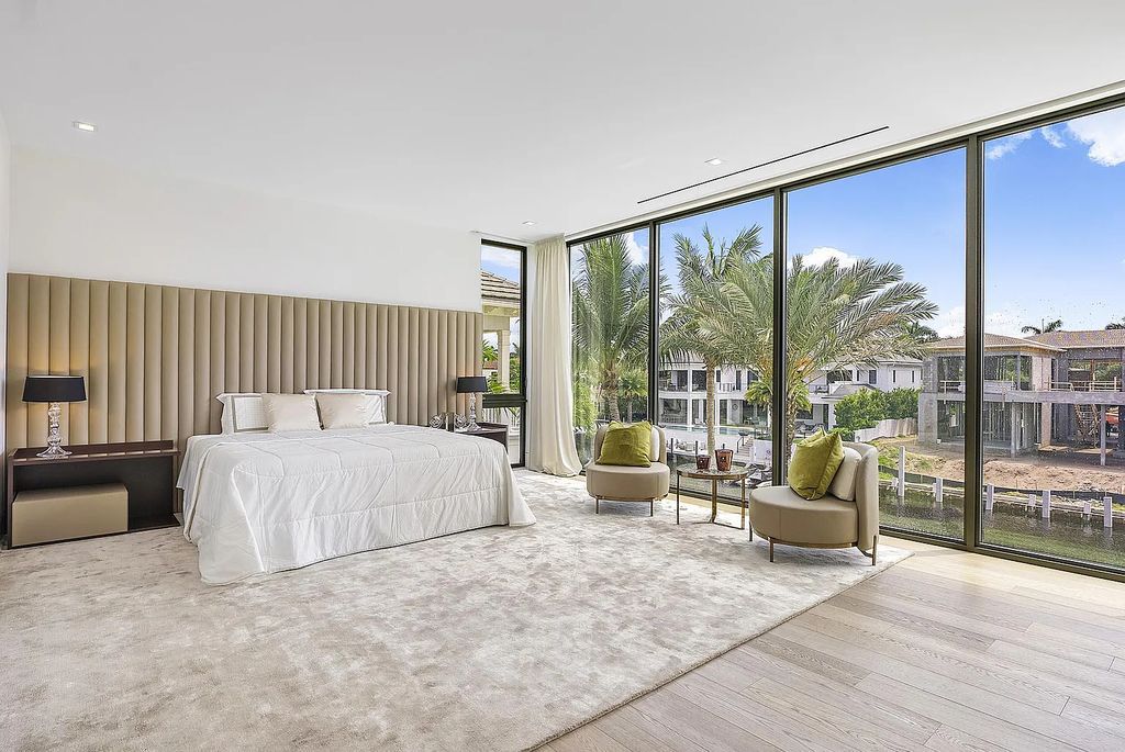 Discover this awe-inspiring waterfront estate at 224 W Key Palm Road, Boca Raton, Florida. Built in 2023 by Sarkela Corp and Ada Architecture Design Atelier, this luxurious property boasts 6 opulent bedrooms, 7 full and 2 half baths, and over 9,500 sq ft of palatial living space.