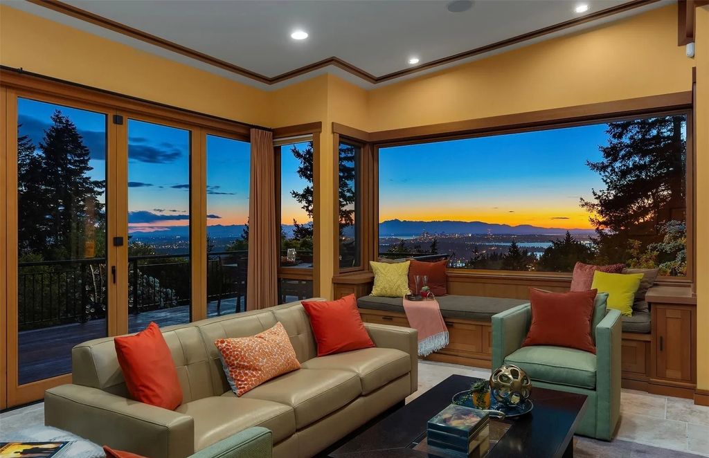 Dramatic Ever-Changing Views Provide a Breathtaking Backdrop for This $3.798M Modern Home in Bellevue, WA