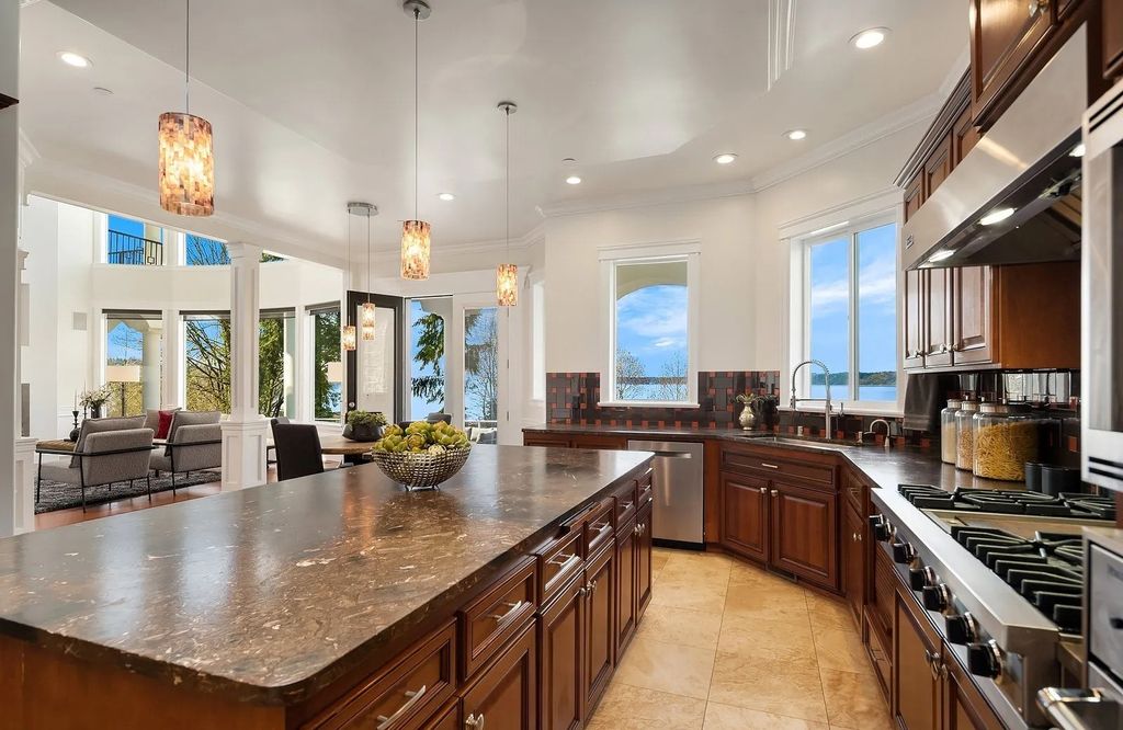 Exceptional Des Moines, WA Residence: A Private Oasis with Stunning Views, Timeless Style, and a Price of $2.995M