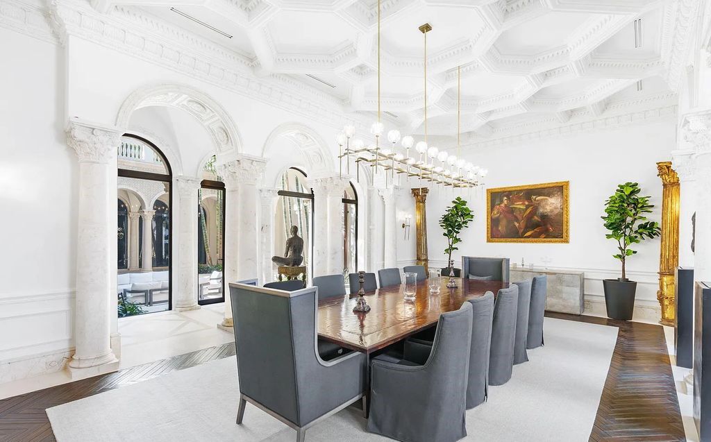 Located at 2325 S Ocean Boulevard in Delray Beach, Florida, this custom-built estate is a one-of-a-kind property. Boasting 9 bedrooms, 13.7 bathrooms, and stunning ocean views, it offers a range of luxurious features, including intricate marblework, artisan millwork, and custom finishes.