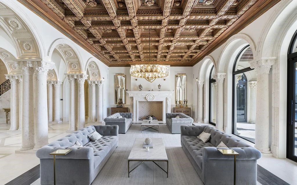 Located at 2325 S Ocean Boulevard in Delray Beach, Florida, this custom-built estate is a one-of-a-kind property. Boasting 9 bedrooms, 13.7 bathrooms, and stunning ocean views, it offers a range of luxurious features, including intricate marblework, artisan millwork, and custom finishes.