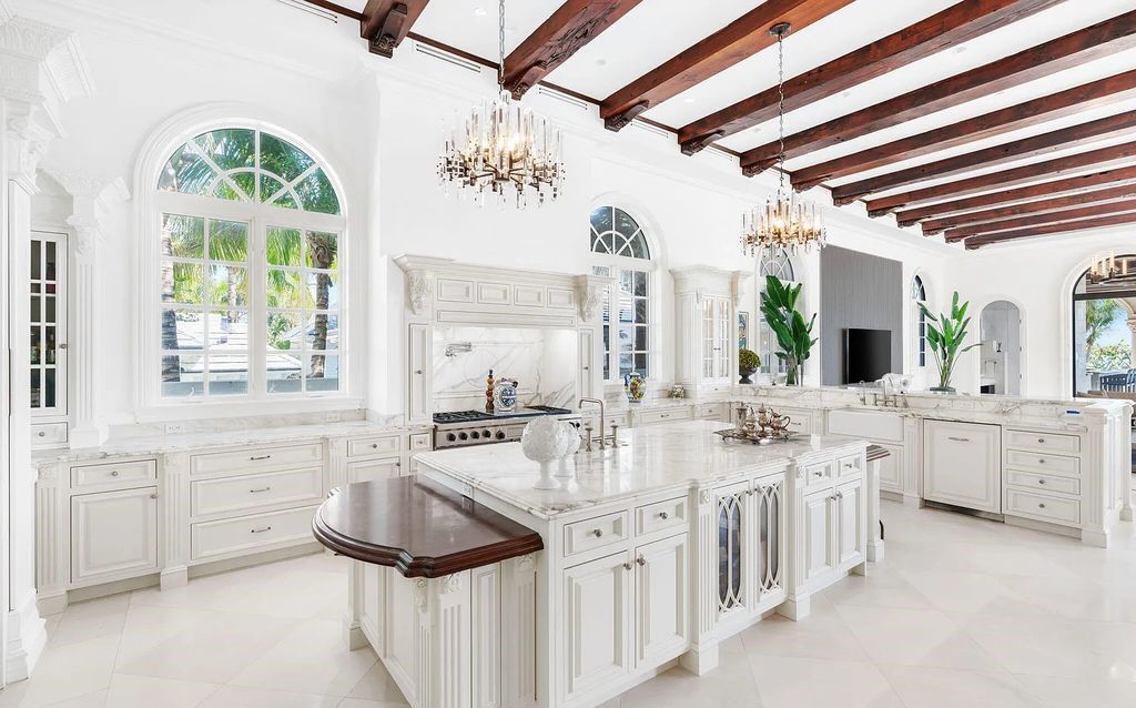 Located at 2325 S Ocean Boulevard in Delray Beach, Florida, this custom-built estate is a one-of-a-kind property. Boasting 9 bedrooms, 13.7 bathrooms, and stunning ocean views, it offers a range of luxurious features, including intricate marblework, artisan millwork, and custom finishes.