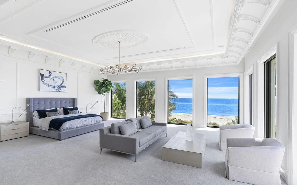 Located at 2325 S Ocean Boulevard in Delray Beach, Florida, this custom-built estate is a one-of-a-kind property. Boasting 9 bedrooms, 13.7 bathrooms, and stunning ocean views, it offers a range of luxurious features, including intricate marblework, artisan millwork, and custom finishes.