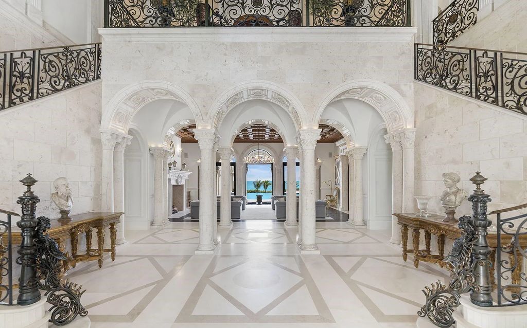 Located at 2325 S Ocean Boulevard in Delray Beach, Florida, this custom-built estate is a one-of-a-kind property. Boasting 9 bedrooms, 13.7 bathrooms, and stunning ocean views, it offers a range of luxurious features, including intricate marblework, artisan millwork, and custom finishes.