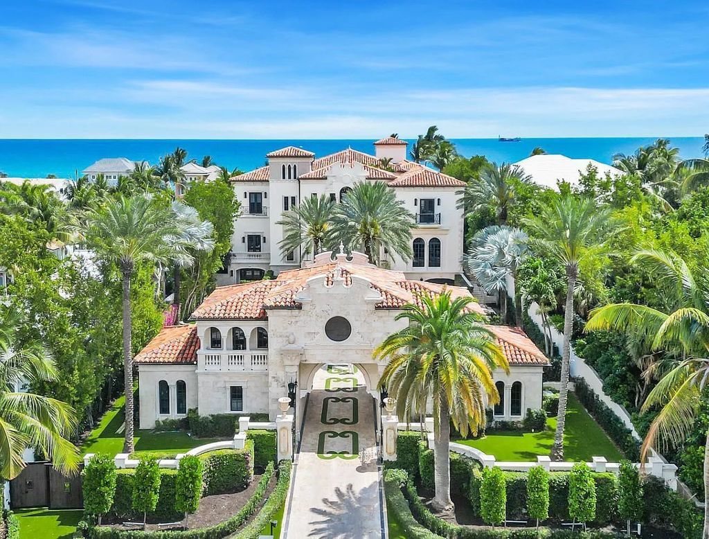 Located at 2325 S Ocean Boulevard in Delray Beach, Florida, this custom-built estate is a one-of-a-kind property. Boasting 9 bedrooms, 13.7 bathrooms, and stunning ocean views, it offers a range of luxurious features, including intricate marblework, artisan millwork, and custom finishes.