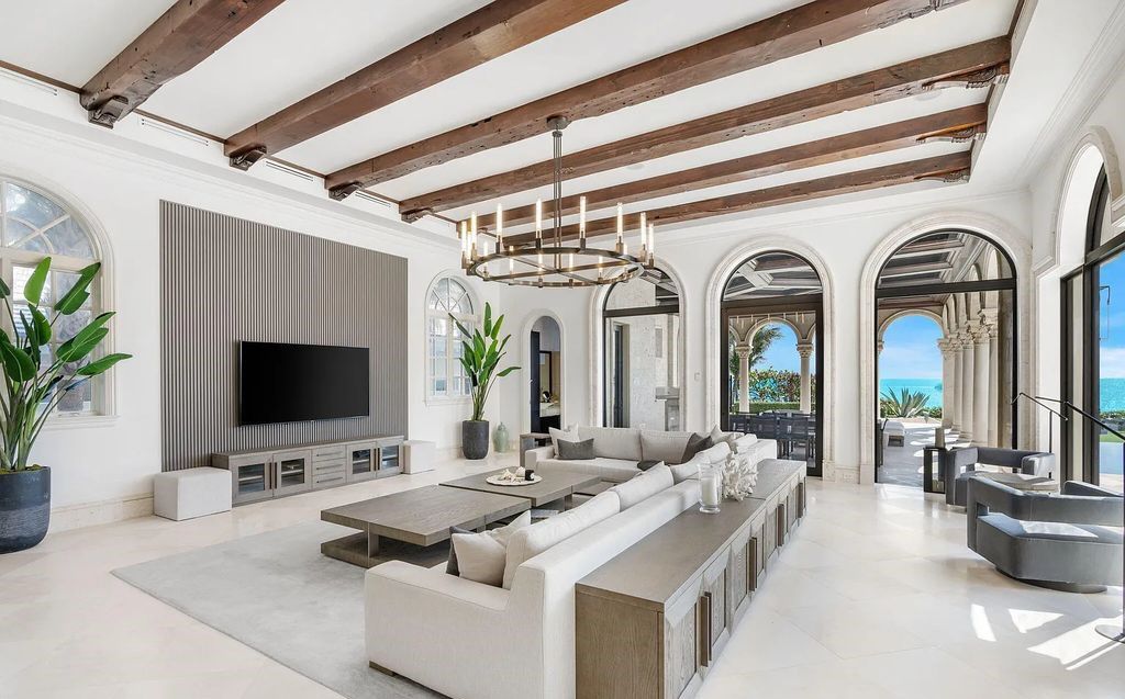 Located at 2325 S Ocean Boulevard in Delray Beach, Florida, this custom-built estate is a one-of-a-kind property. Boasting 9 bedrooms, 13.7 bathrooms, and stunning ocean views, it offers a range of luxurious features, including intricate marblework, artisan millwork, and custom finishes.