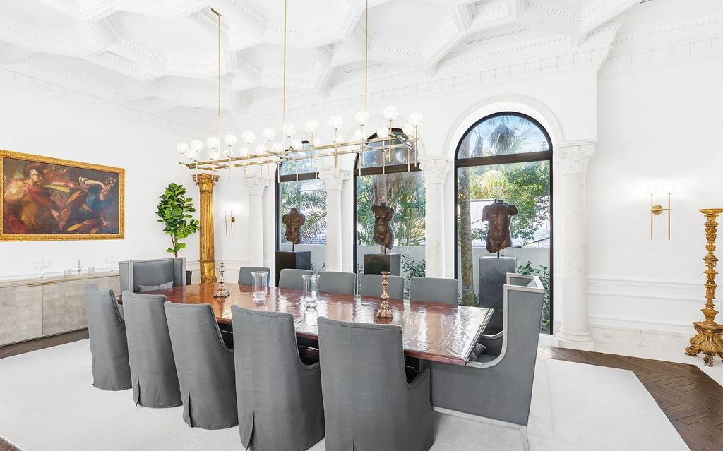 Located at 2325 S Ocean Boulevard in Delray Beach, Florida, this custom-built estate is a one-of-a-kind property. Boasting 9 bedrooms, 13.7 bathrooms, and stunning ocean views, it offers a range of luxurious features, including intricate marblework, artisan millwork, and custom finishes.