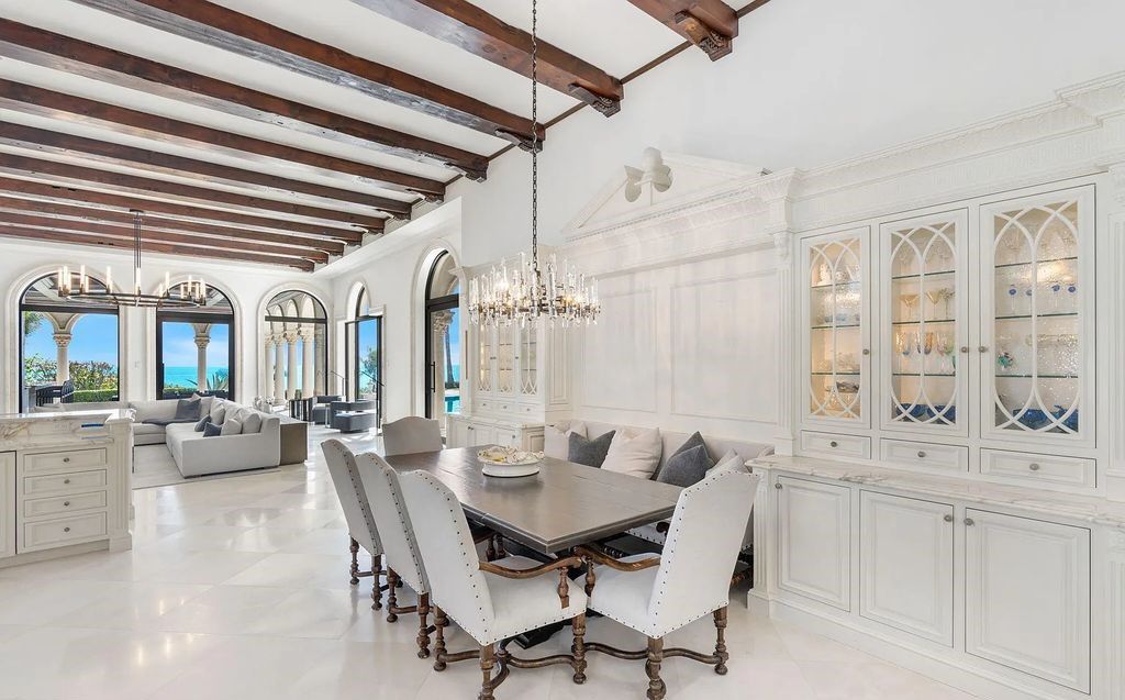 Located at 2325 S Ocean Boulevard in Delray Beach, Florida, this custom-built estate is a one-of-a-kind property. Boasting 9 bedrooms, 13.7 bathrooms, and stunning ocean views, it offers a range of luxurious features, including intricate marblework, artisan millwork, and custom finishes.