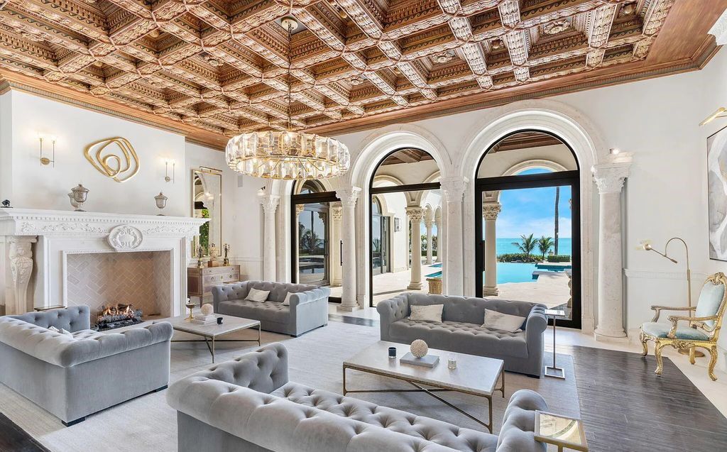 Located at 2325 S Ocean Boulevard in Delray Beach, Florida, this custom-built estate is a one-of-a-kind property. Boasting 9 bedrooms, 13.7 bathrooms, and stunning ocean views, it offers a range of luxurious features, including intricate marblework, artisan millwork, and custom finishes.