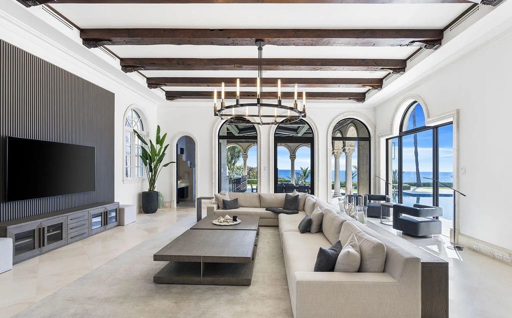 Located at 2325 S Ocean Boulevard in Delray Beach, Florida, this custom-built estate is a one-of-a-kind property. Boasting 9 bedrooms, 13.7 bathrooms, and stunning ocean views, it offers a range of luxurious features, including intricate marblework, artisan millwork, and custom finishes.