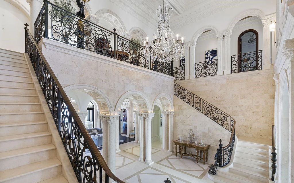 Located at 2325 S Ocean Boulevard in Delray Beach, Florida, this custom-built estate is a one-of-a-kind property. Boasting 9 bedrooms, 13.7 bathrooms, and stunning ocean views, it offers a range of luxurious features, including intricate marblework, artisan millwork, and custom finishes.